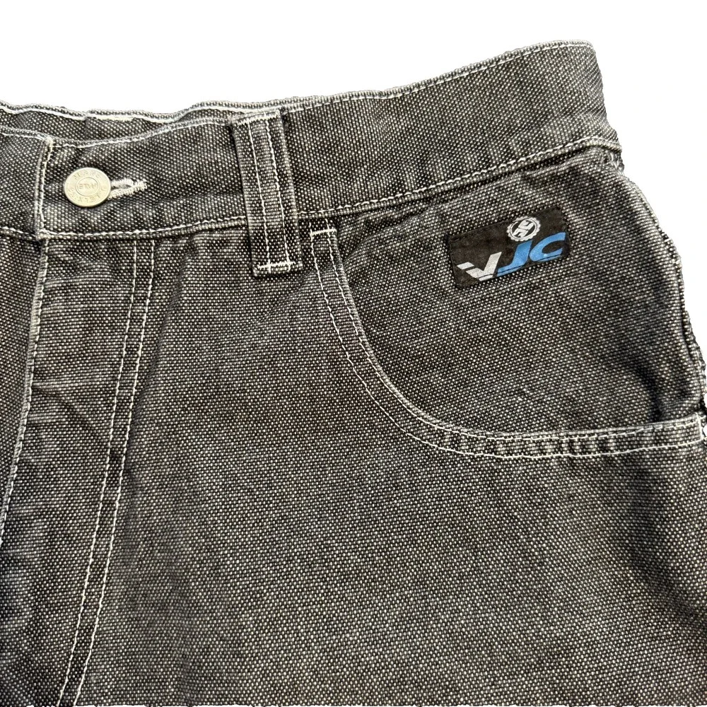 VJC Skater Y2K  Mens Black Denim Carpenter Shorts Baggy Skater Jorts Sz 32